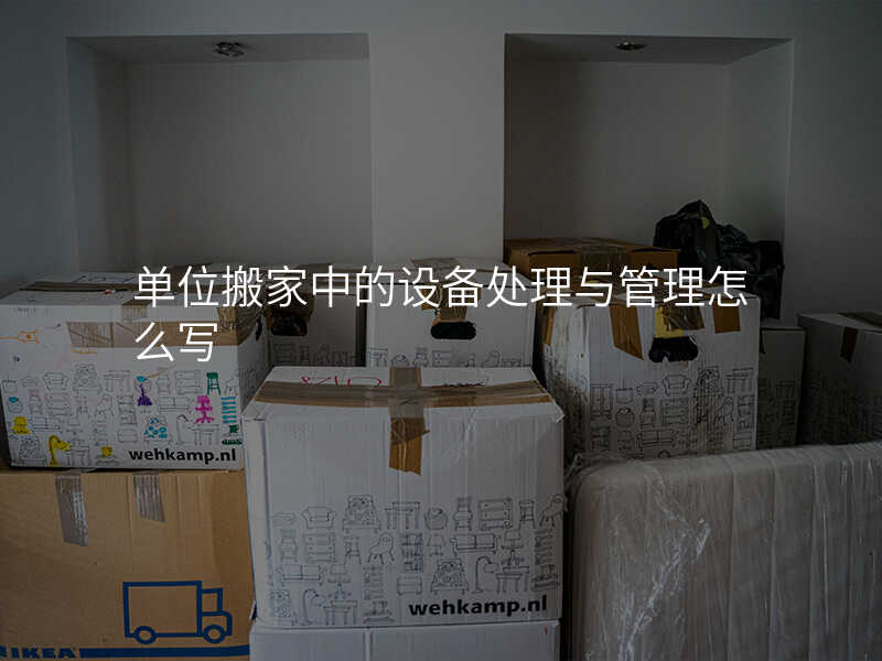單位搬家中的設(shè)備處理與管理怎么寫