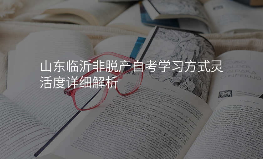 山东临沂非脱产自考学习方式灵活度详细解析