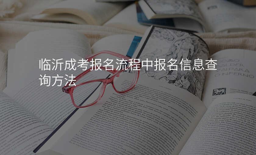 临沂成考报名流程中报名信息查询方法