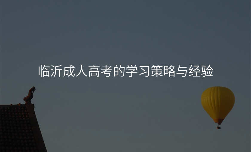 临沂成人高考的学习策略与经验