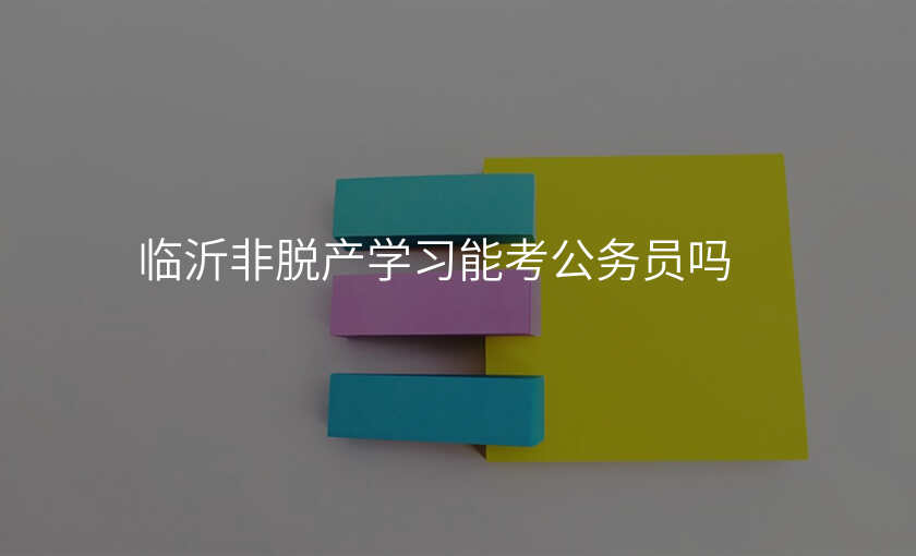 临沂非脱产学习能考公务员吗