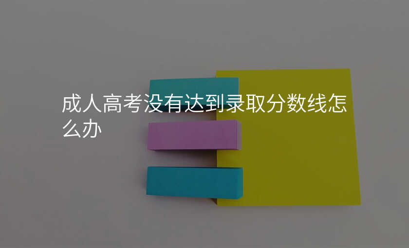 成人高考没有达到录取分数线怎么办
