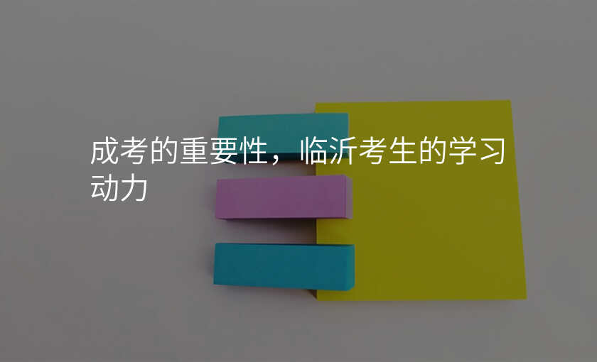 成考的重要性,临沂考生的学习动力