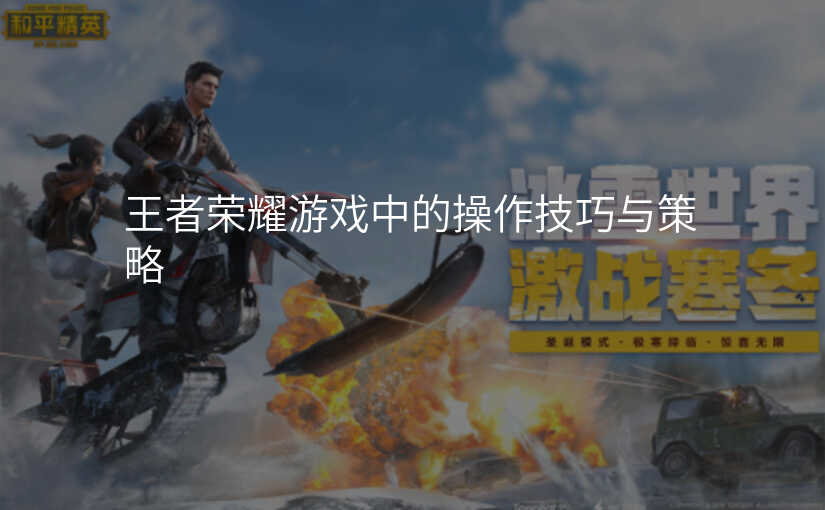 王者荣耀游戏中的操作技巧与策略