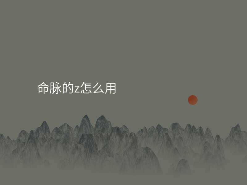 命脉的z怎么用