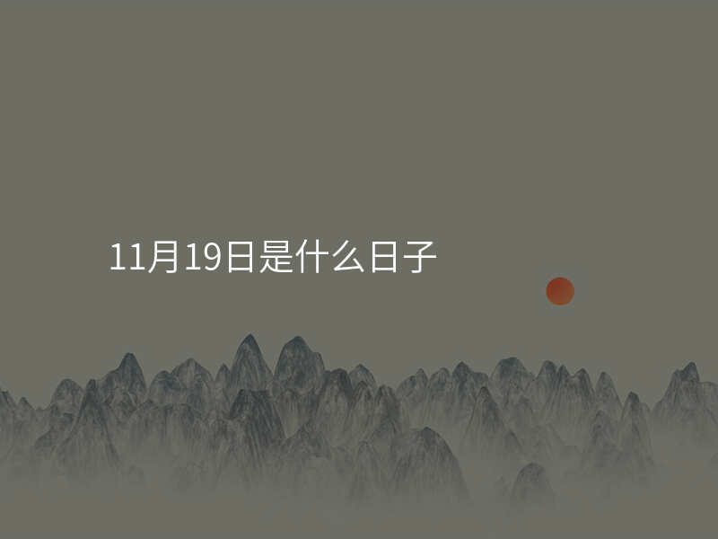 11月19日是什么日子