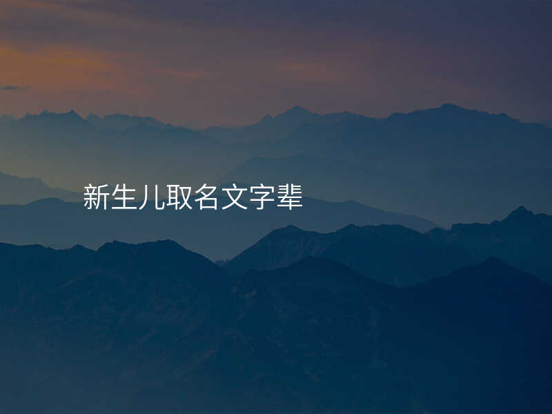 新生儿取名文字辈