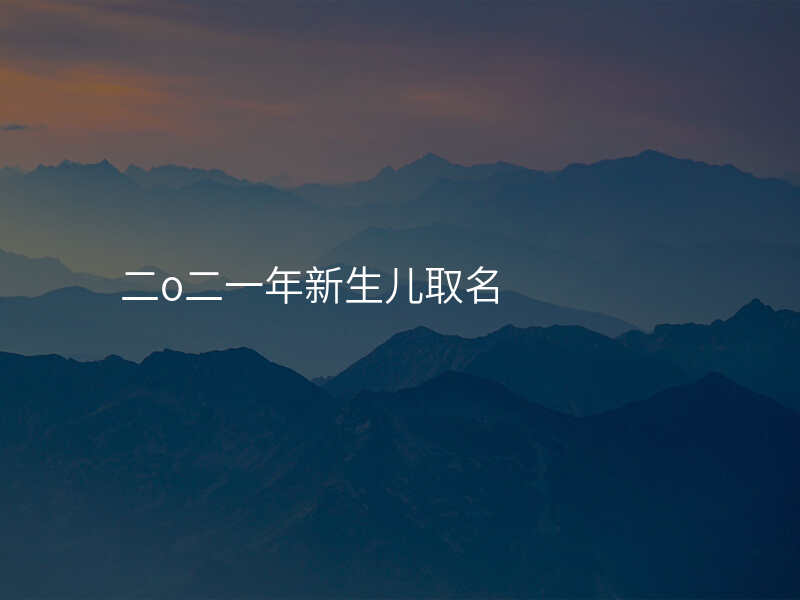 二o二一年新生儿取名