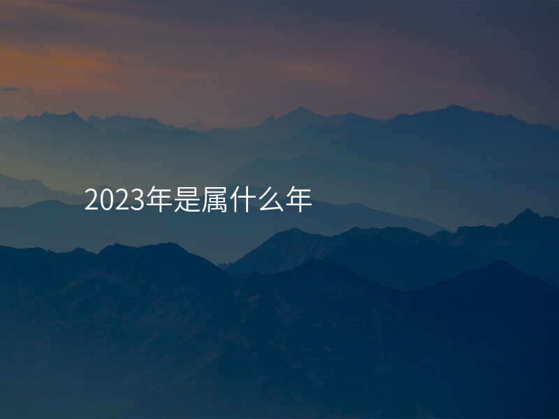 2023年是属什么年