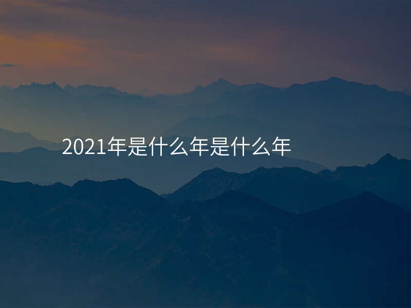 2021年是什么年是什么年