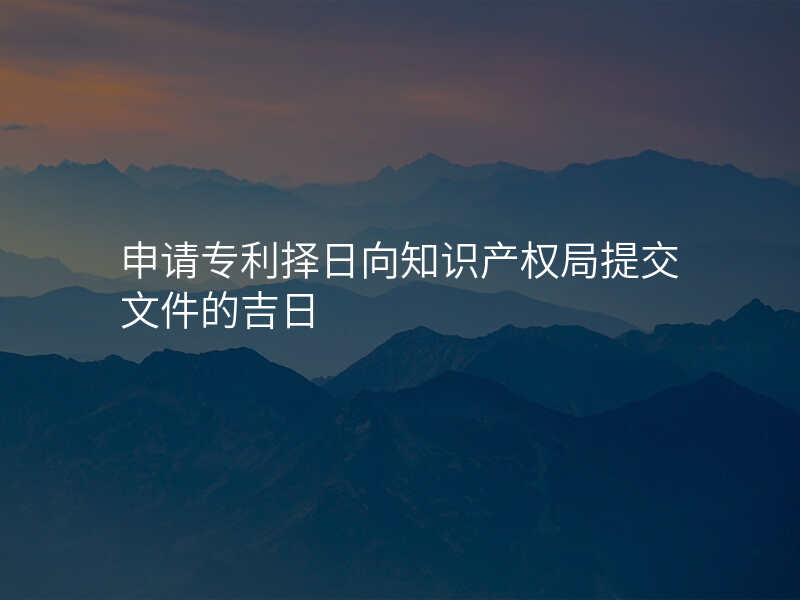 申请专利择日向知识产权局提交文件的吉日