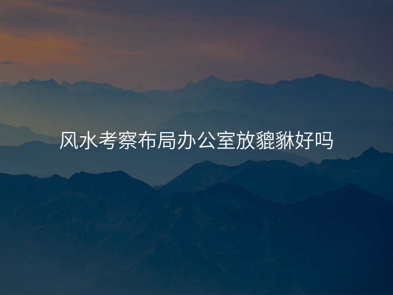 风水考察布局办公室放貔貅好吗