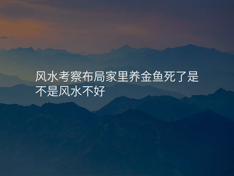 风水考察布局家里养金鱼死了是不是风水不好