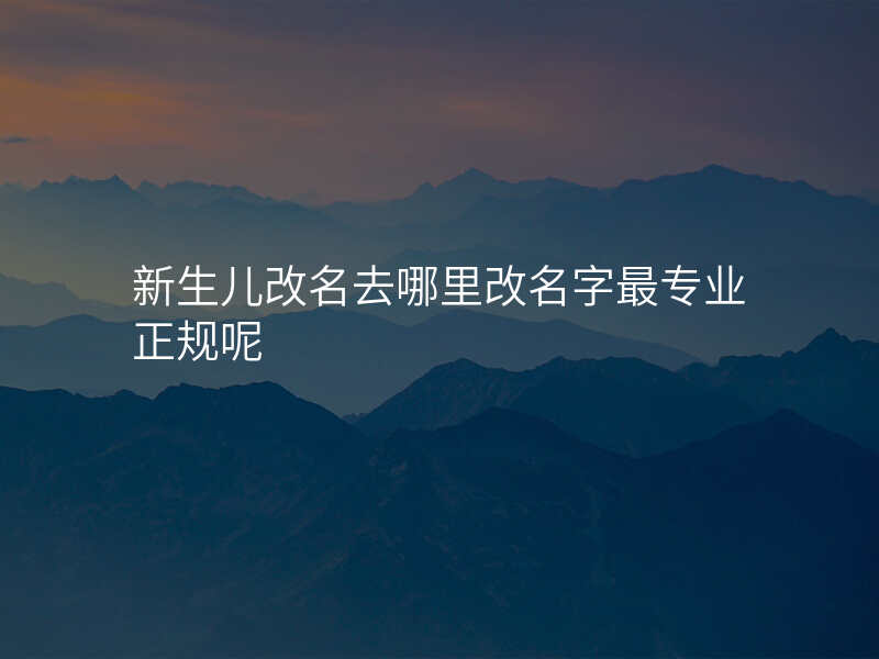 新生儿改名去哪里改名字最专业正规呢