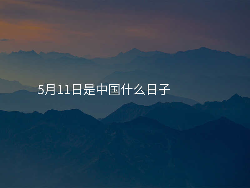 5月11日是中国什么日子