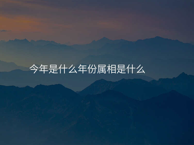 今年是什么年份属相是什么