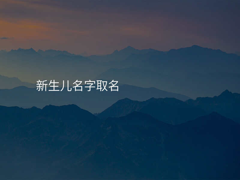 新生儿名字取名