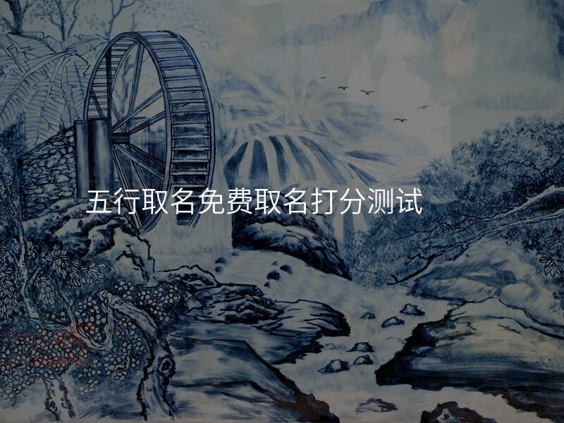 五行取名免费取名打分测试