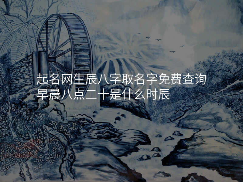 起名网生辰八字取名字免费查询早晨八点二十是什么时辰