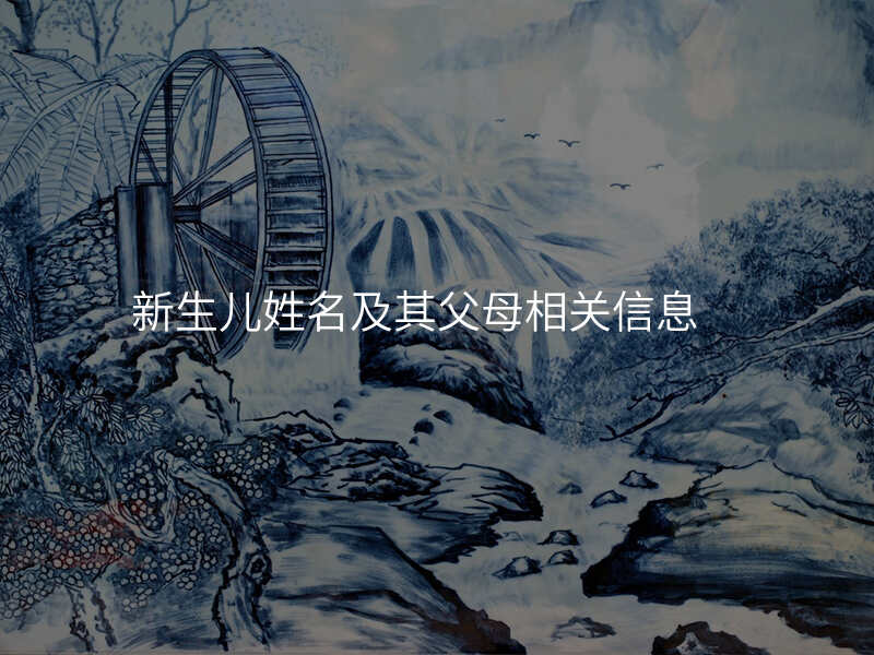 新生儿姓名及其父母相关信息