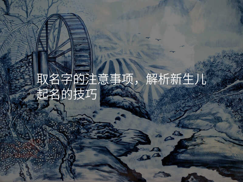 取名字的注意事项,解析新生儿起名的技巧