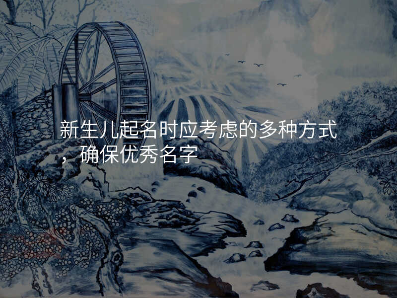 新生儿起名时应考虑的多种方式,确保优秀名字