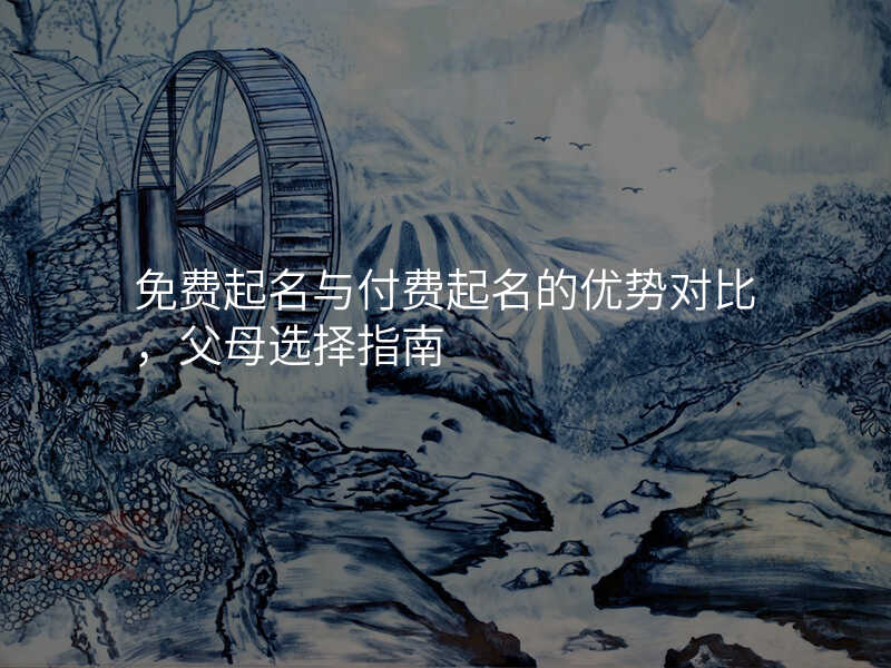 免费起名与付费起名的优势对比,父母选择指南