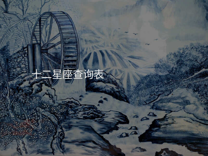 十二星座查询表