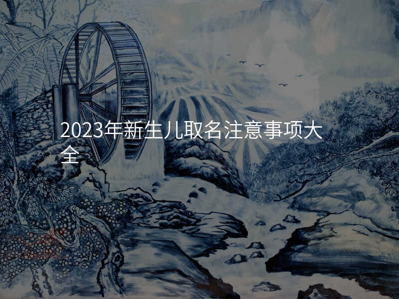 2023年新生儿取名注意事项大全