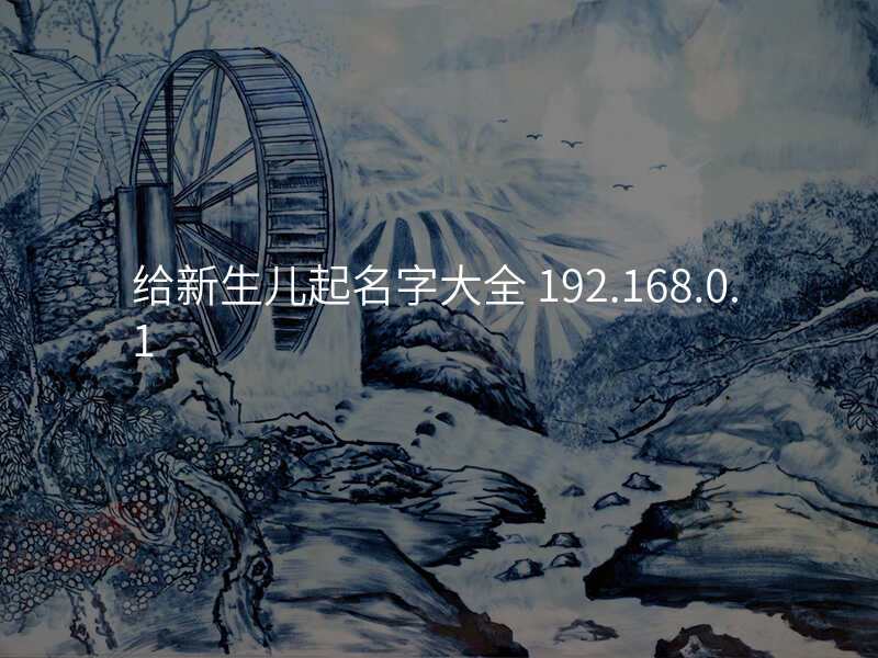给新生儿起名字大全 192.168.0.1