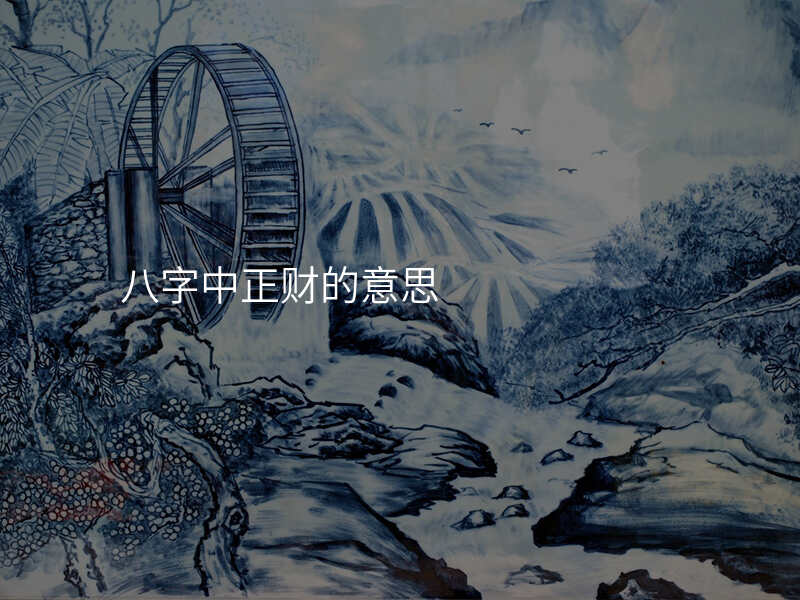 八字中正财的意思