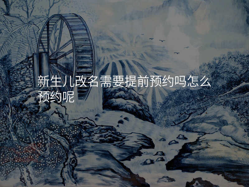 新生儿改名需要提前预约吗怎么预约呢