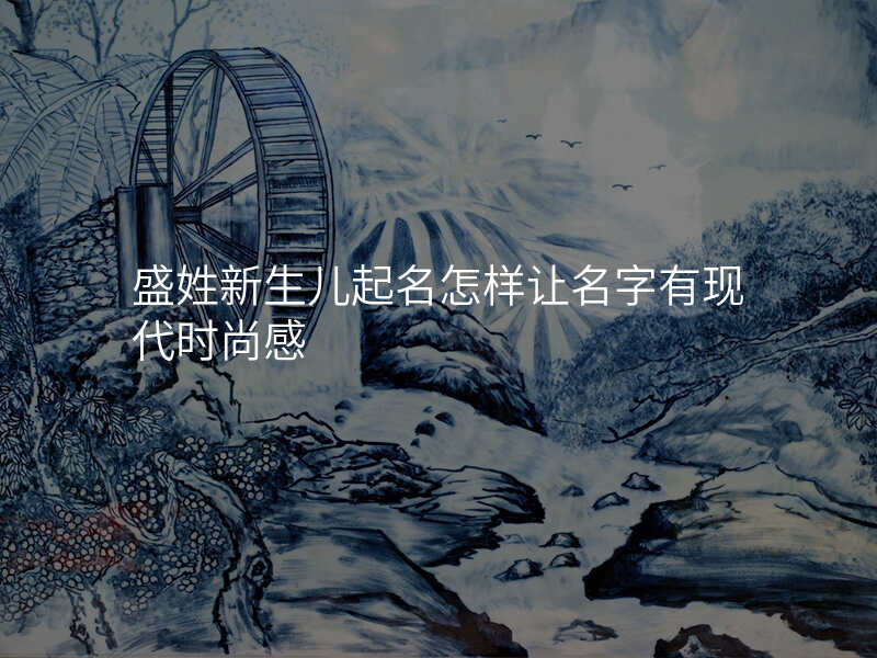 盛姓新生儿起名怎样让名字有现代时尚感