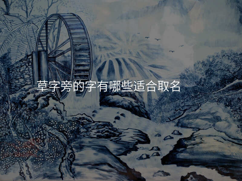 草字旁的字有哪些适合取名