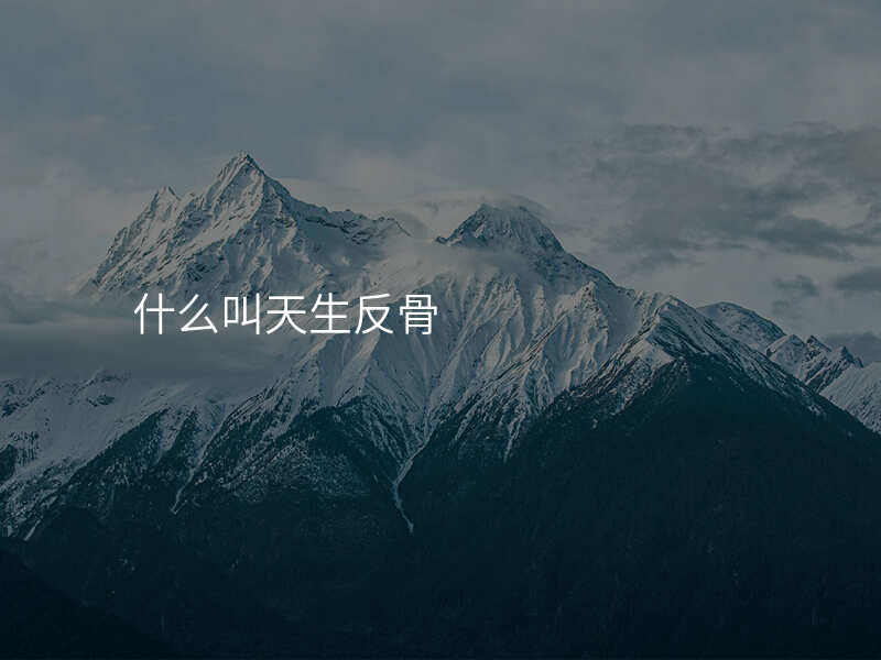什么叫天生反骨
