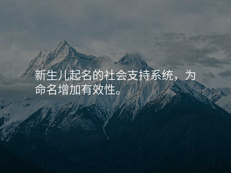 新生儿起名的社会支持系统,为命名增加有效性。