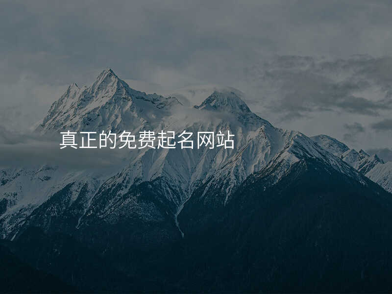 真正的免费起名网站