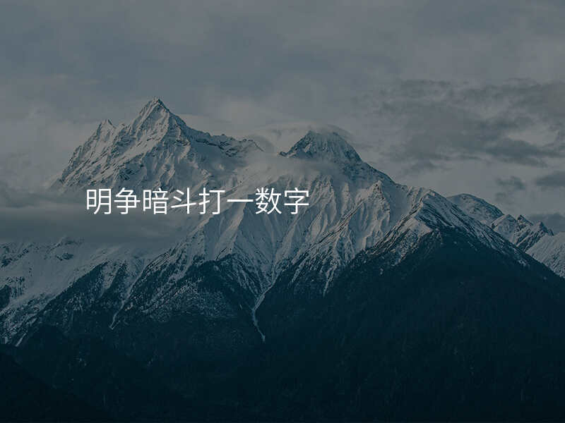 明争暗斗打一数字