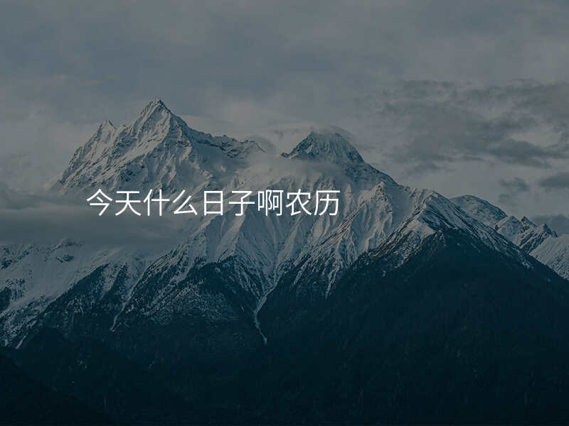 今天什么日子啊农历
