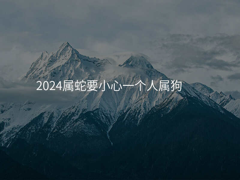 2024属蛇要小心一个人属狗