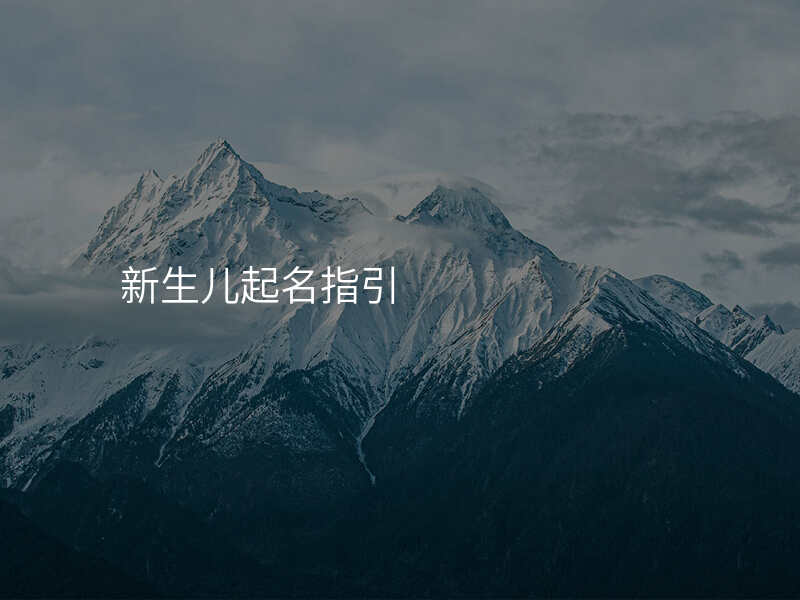 新生儿起名指引
