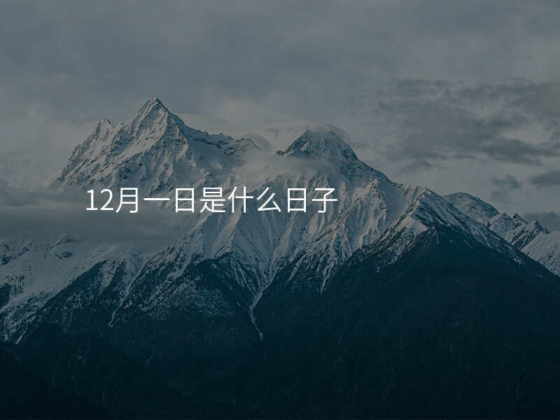 12月一日是什么日子