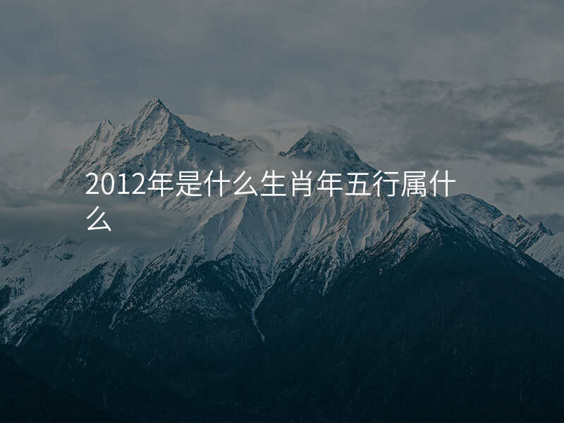 2012年是什么生肖年五行属什么