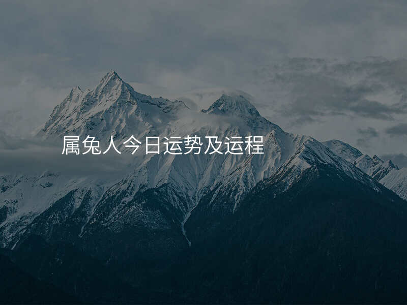 属兔人今日运势及运程