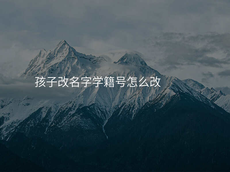 孩子改名字学籍号怎么改