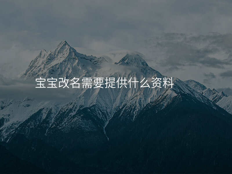 宝宝改名需要提供什么资料