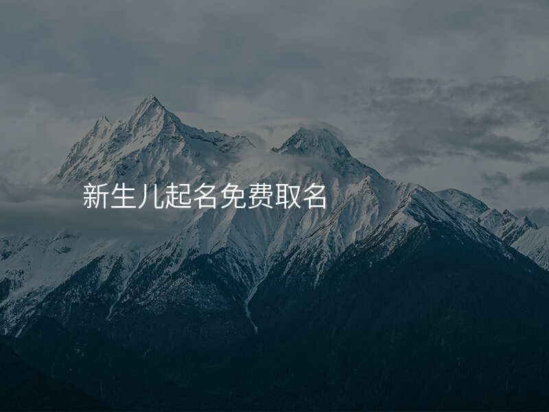 新生儿起名免费取名