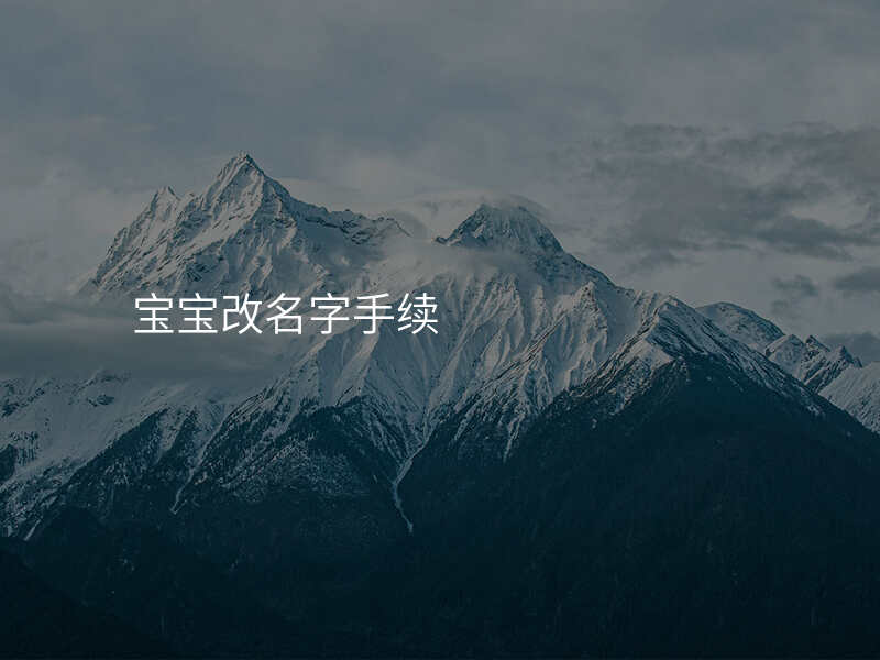 宝宝改名字手续
