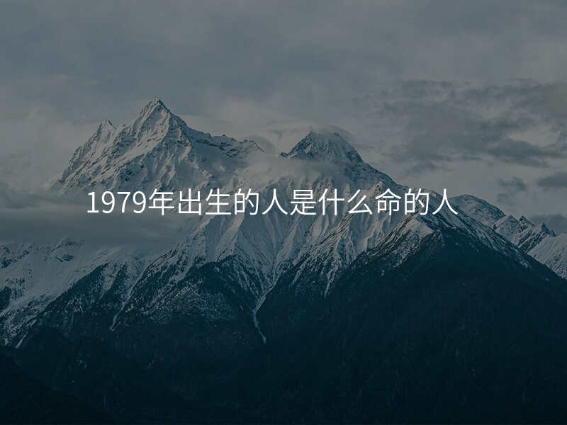 1979年出生的人是什么命的人