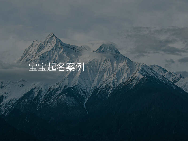宝宝起名案例